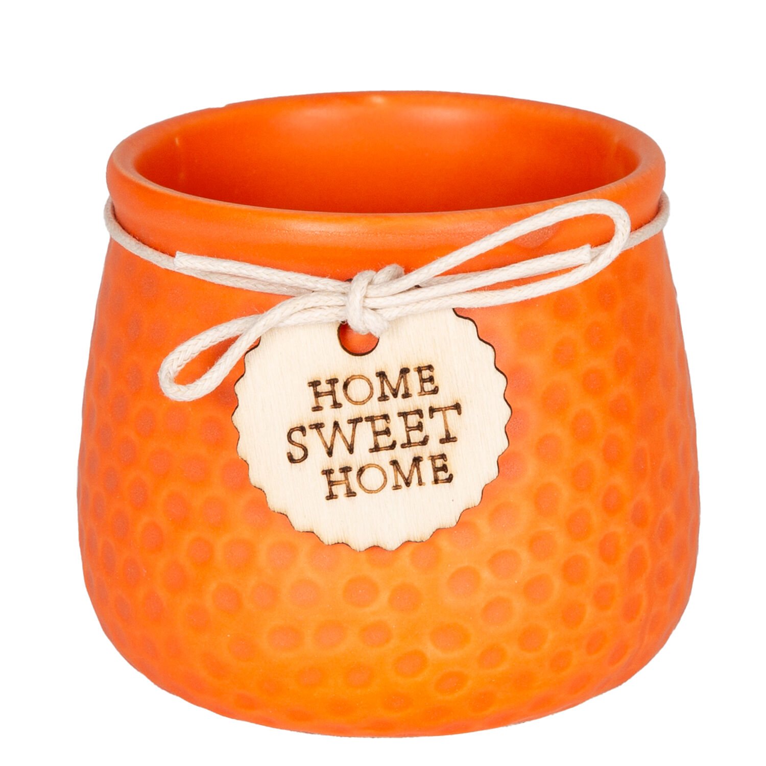 Seramik Saksı Home Sweet Home Aksesuarlı Turuncu 8,5x7 Cm.
