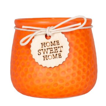 Seramik Saksı Home Sweet Home Aksesuarlı Turuncu 8,5x7 Cm.