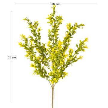 Yapay Bitki Şimşir Sarı/Yeşil 55 Cm.