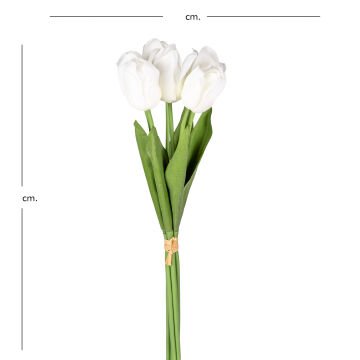 Yapay Lale Islak Dokulu Beyaz 44 Cm.