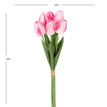 Yapay Lale Islak Dokulu Pembe 44 Cm.