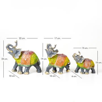 Otantik Fil Biblo Üçlü Set Yeşil-Gri