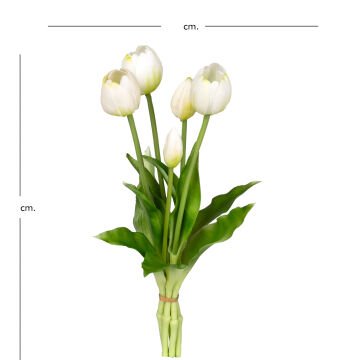 Yapay Lale Islak Dokulu Beyaz 40 Cm.