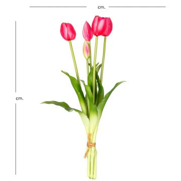 Yapay Lale Islak Dokulu Fuşya 40 Cm.