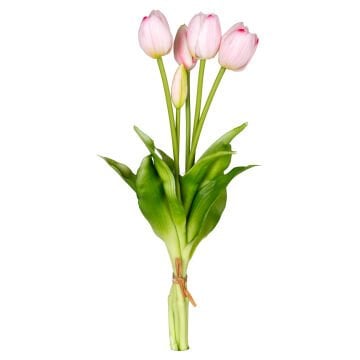 Yapay Lale Islak Dokulu Pembe 40 Cm.