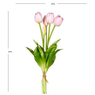 Yapay Lale Islak Dokulu Pembe 40 Cm.