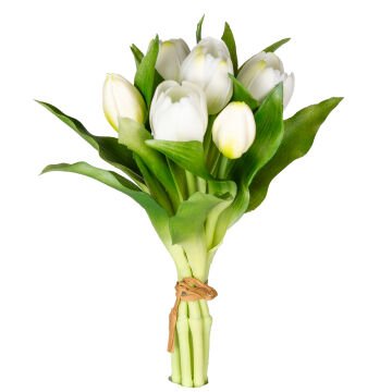 Yapay Lale Islak Dokulu Beyaz 26 Cm.
