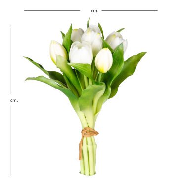 Yapay Lale Islak Dokulu Beyaz 26 Cm.