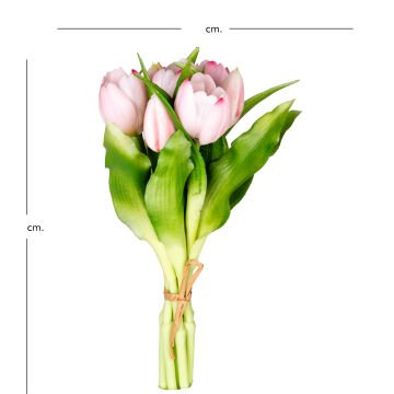 Yapay Lale Islak Dokulu Pembe 26 Cm.