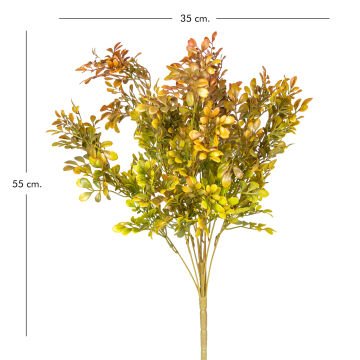 Yapay Bitki Şimşir Demet Kızıl/Yeşil 55 Cm.