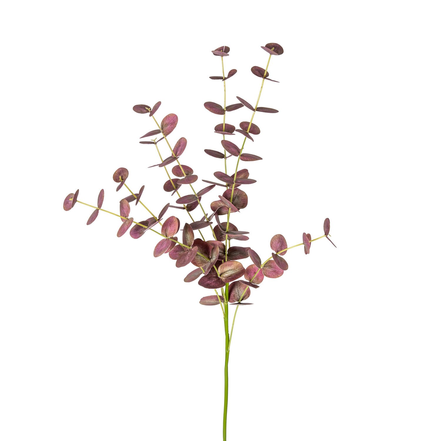 Yapay Okaliptus Dalı Gerçek Dokulu Bordo 87 cm.