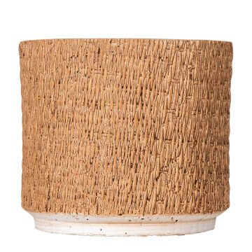 Beton Saksı Hasır Desenli Kahverengi 14,5x14,5x13 Cm.