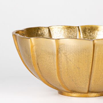 Dekoratif Metal Yuvarlak Kase Gold 24x10x24 Cm.