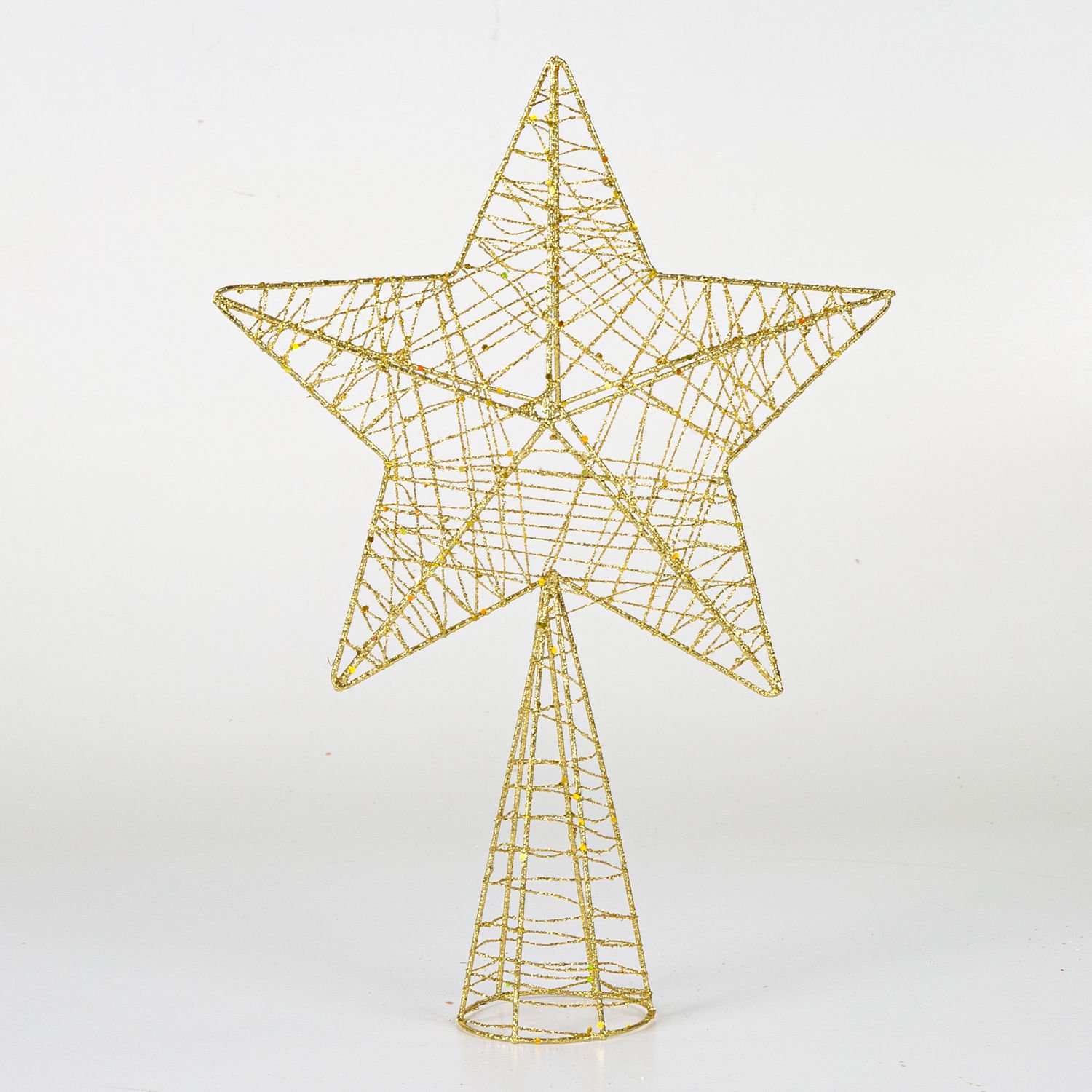 Yılbaşı Ağacı Tepe Yıldızı Simli Metal Dore 24x7x35.5 Cm.