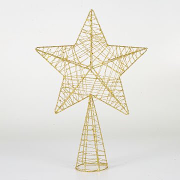 Yılbaşı Ağacı Tepe Yıldızı Simli Metal Dore 24x7x35.5 Cm.