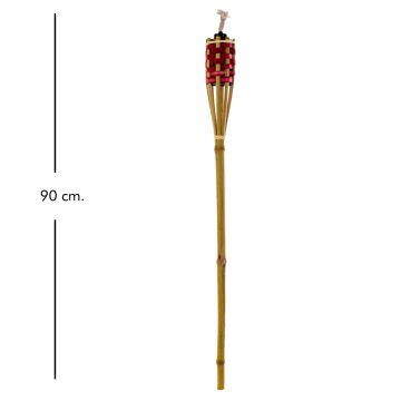 Dekoratif Bambu Meşale 90 Cm. Kırmızı