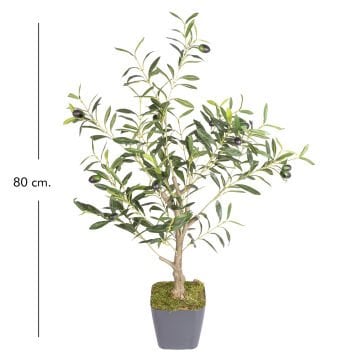 Saksıda Yapay Zeytin Ağacı 306 Yaprak Yeşil 80 Cm.