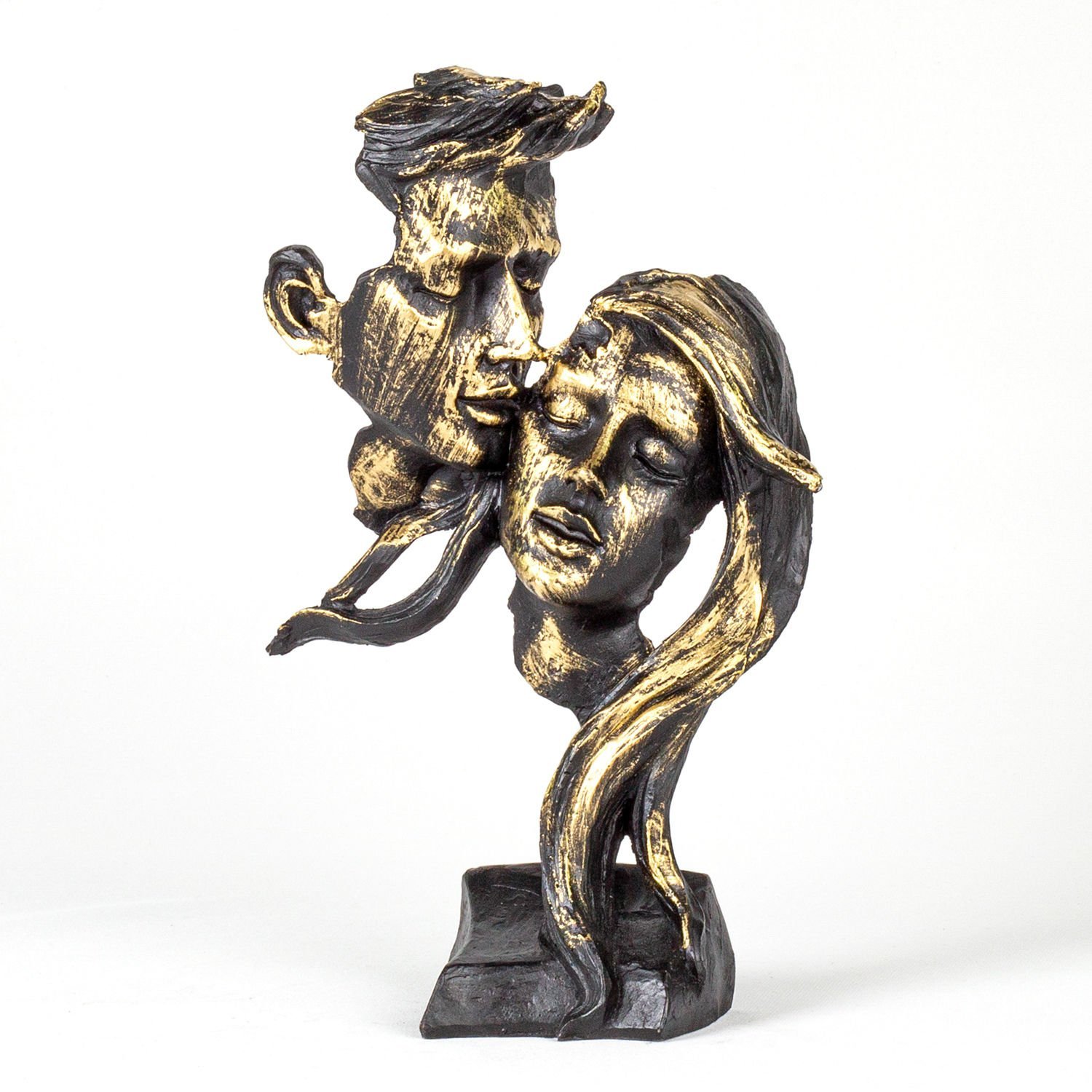 Uzun Saçlı Genç Sevgililer Mask Biblo Siyah 18x32x7,5 Cm.